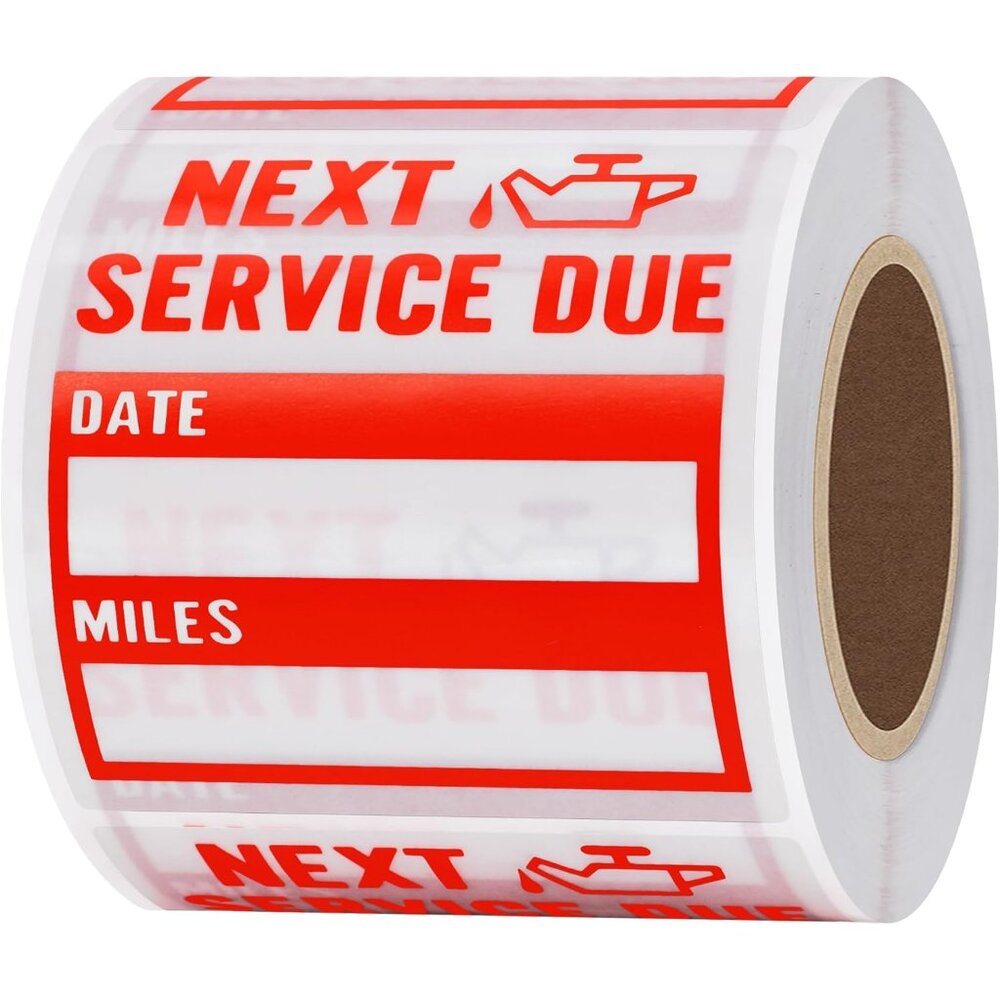 200pcs Clear Oil Change/Service Reminder Stickers 2"x2" Premium Quality Oil Chan